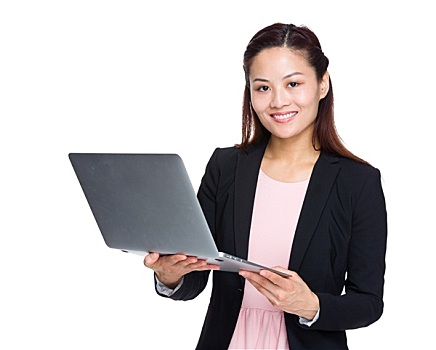 亚洲人,职业女性,使用,笔记本电脑