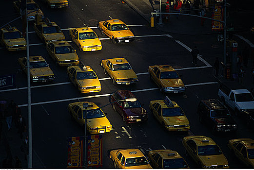 出租车,百老汇,纽约,美国