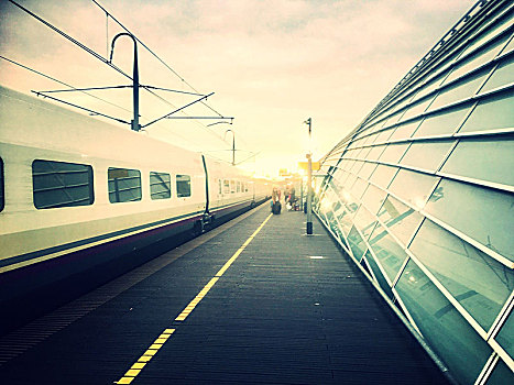 高速火车,火车站,法国