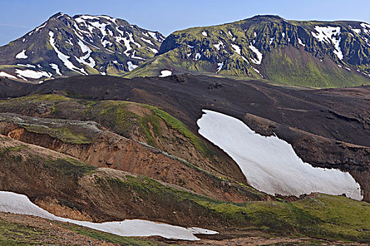 火山地貌,雪地,冰岛,欧洲