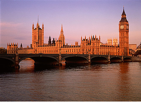 大本钟,国会大厦,威斯敏斯特桥,泰晤士河,伦敦,英格兰
