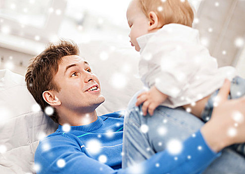 家庭,孩子,圣诞节,圣诞,喜爱,概念,高兴,父亲,可爱,婴儿