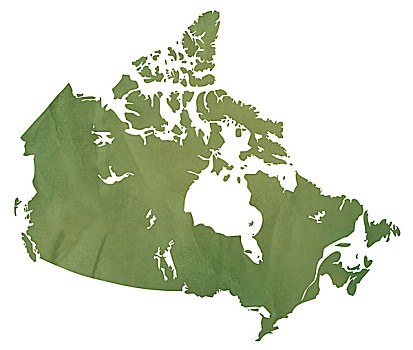 加拿大,地图,绿色,纸