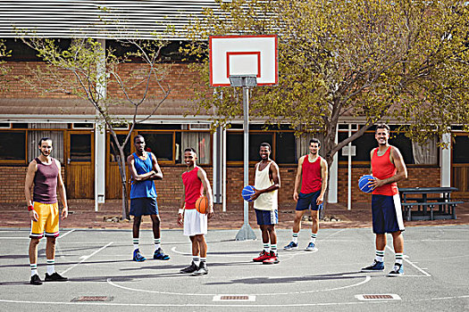 篮球手,站立,篮球,球场,头像