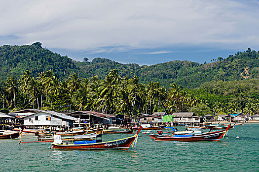 渔村,船,岛屿,泰国,东南亚