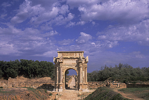 利比亚,靠近,的黎波里,莱普蒂斯马格纳,拱形