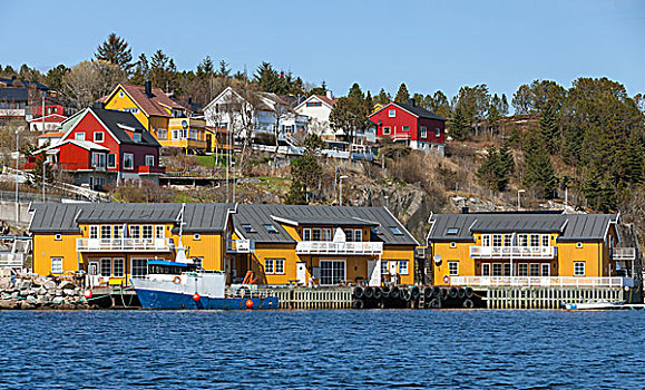 挪威,渔村,木屋,海岸