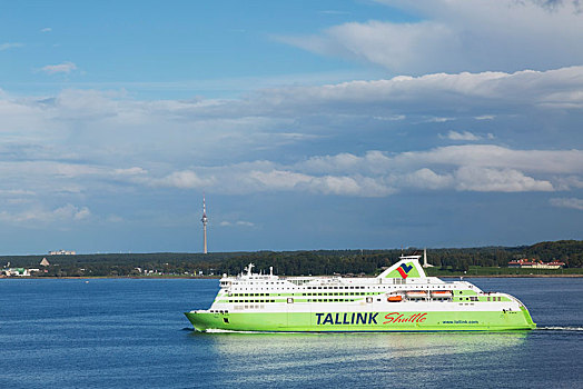 渡轮,离开,港口,塔林,爱沙尼亚,欧洲