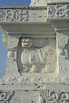 西塔延寿寺,白塔基座的雕刻,辽宁沈阳和平区