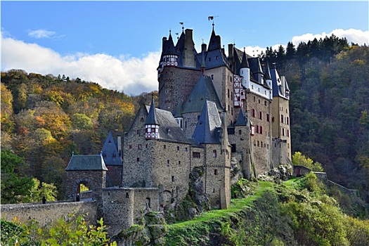 中世纪,城堡,山,德国