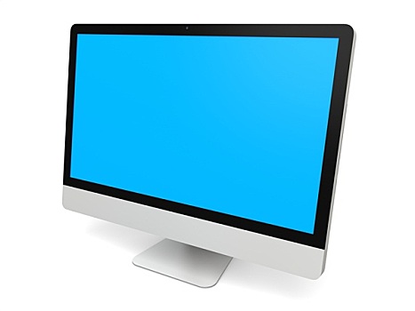 台式电脑,蓝色,显示屏