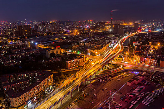 沈阳城市风光夜景东西快速路