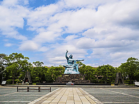 平和,雕塑,长崎,公园