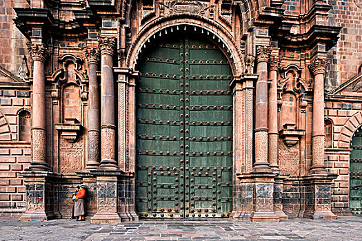 入口,大教堂,广场,阿玛斯,库斯科,省,秘鲁,南美