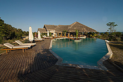 马达加斯加,海滩,胜地,游泳池