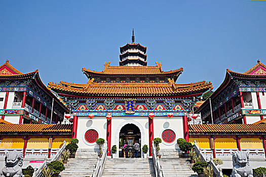 中国,香港,入口,西部,寺院