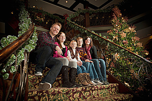 家庭照,圣诞时节,安大略省,加拿大