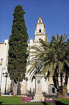 纪念,正面,教堂,白色海岸,巴伦西亚省,西班牙