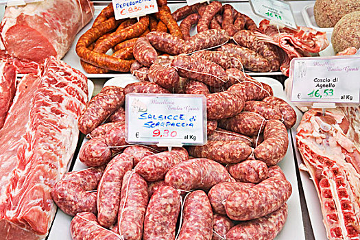 欧洲,意大利,托斯卡纳,佛罗伦萨,香肠,肉,出售,市场