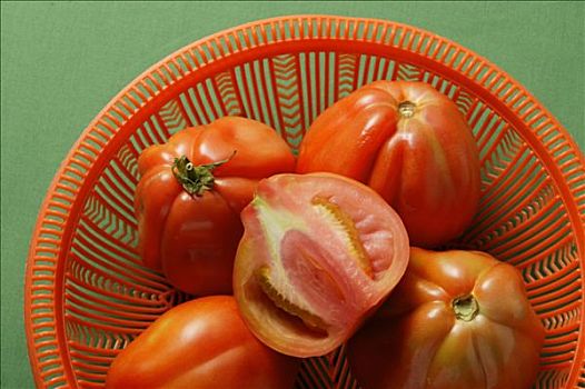 新鲜,西红柿,红色,碗,特写