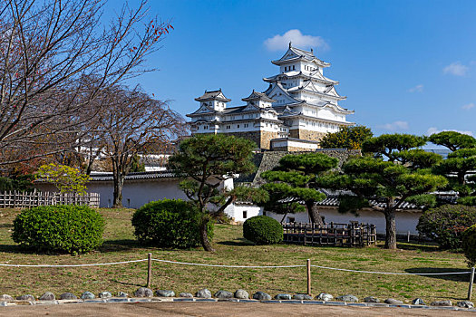 日本,白色,姬路城堡,公园