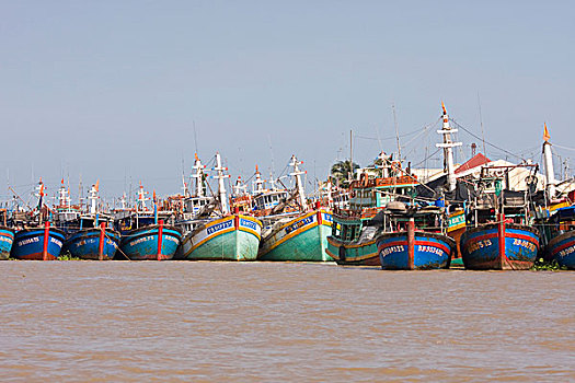 船,港口,长,湄公河三角洲,越南,亚洲