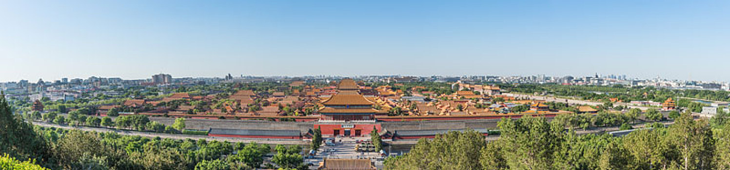 俯瞰中国北京故宫全景