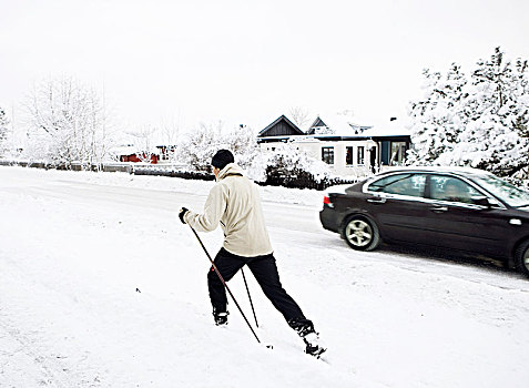 瑞典,男人,练习,越野滑雪