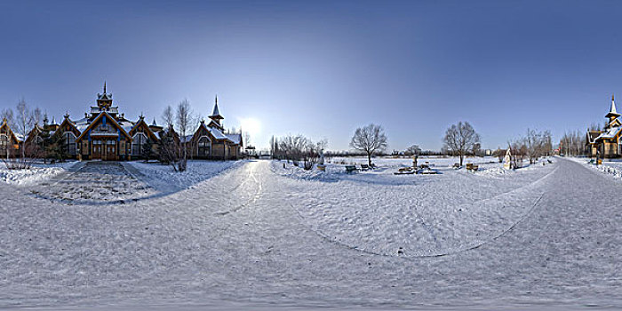 360vr,道路,雪地，虛擬現實