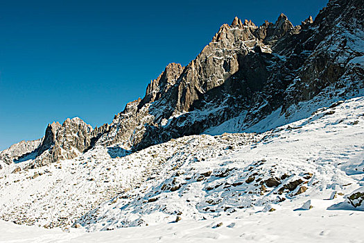 雪,山峰,蓝天