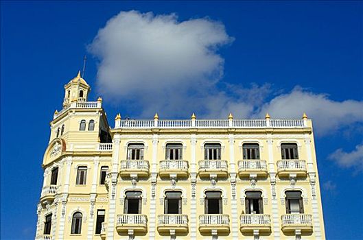 殖民风格,建筑,窗户,露台,老,局部,哈瓦那,古巴