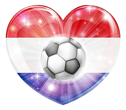 荷兰,足球,心形,旗帜
