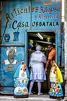 顾客,入口,商店,销售,宗教,古器物,哈瓦那,古巴