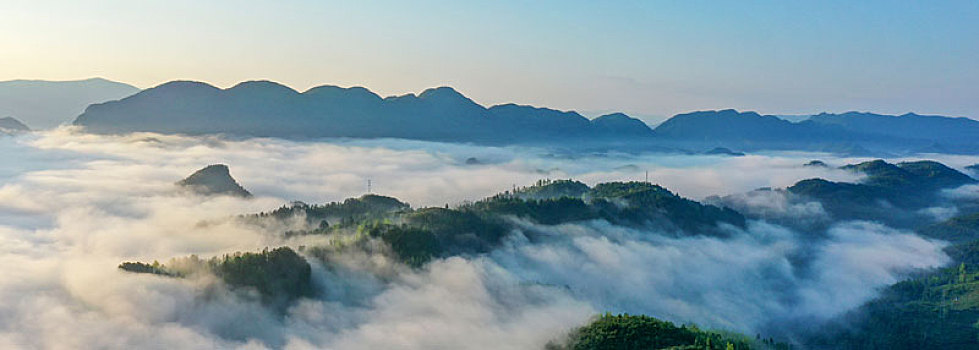 山区晨雾如幻境