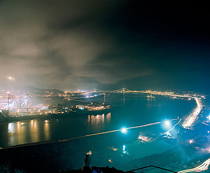 三峡大堤夜景