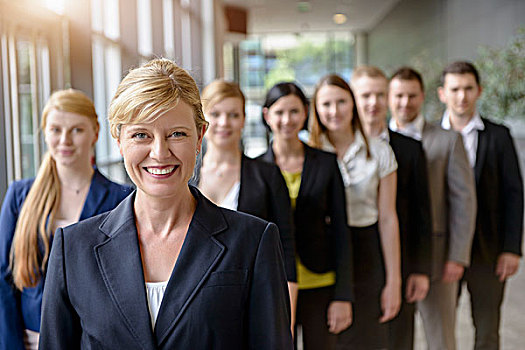 头像,职业女性,企业团队,站立,排列