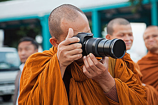 泰国,曼谷,僧侣,照相