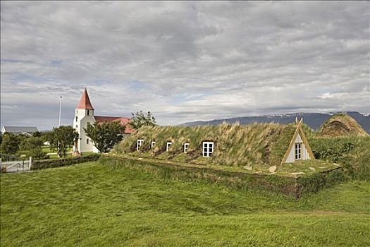 房子,农场,博物馆,北方,冰岛,大西洋