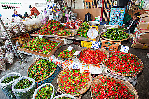 泰国,清迈,市场,辣椒