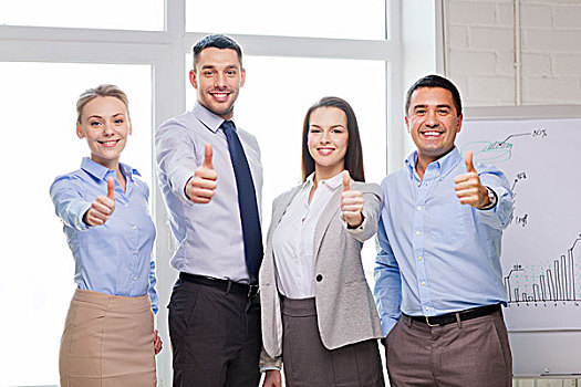成功,商务,办公室,胜利,概念,高兴,企业团队,展示,竖大拇指