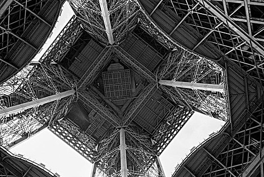 下面,埃菲尔铁塔,仰视,巴黎,法国