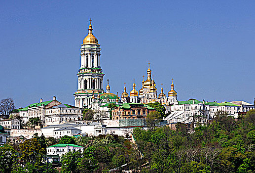 洞穴,寺院,基辅,乌克兰,东欧,横图,左边,银行,河,五月,2007年