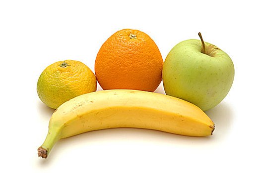 苹果,橙子,香蕉,柑橘,隔绝,白色背景