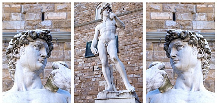 仿制,大卫像,雕塑,佛罗伦萨,抽象拼贴画