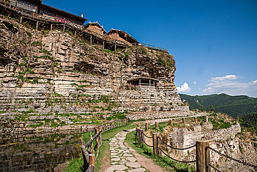 山西宁武县涔山乡悬空村,悬崖上的村庄,进村的山道