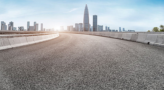 道路路面和建筑景观