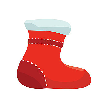 袜子,圣诞袜,矢量,插画,设计,大,温暖,红色,圣诞节,新年,庆贺,寒假,象征,隔绝,白色背景,背景