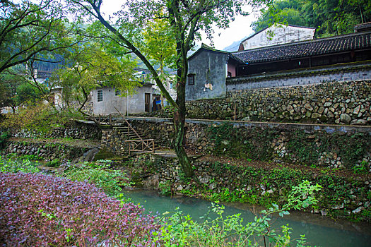 小溪,老房子,山泉,流水