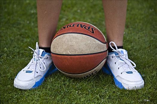 篮球,两个,脚