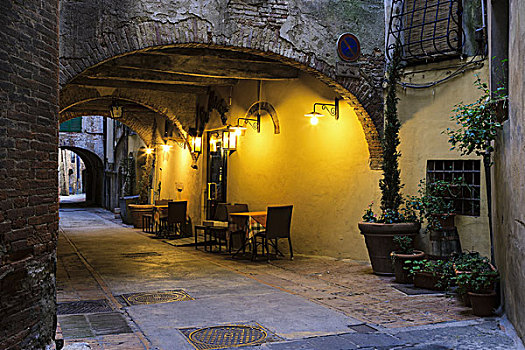 座椅,墙壁,光亮,金光,遮盖,人行道,蒙蒂普尔查诺红葡萄酒,托斯卡纳,意大利